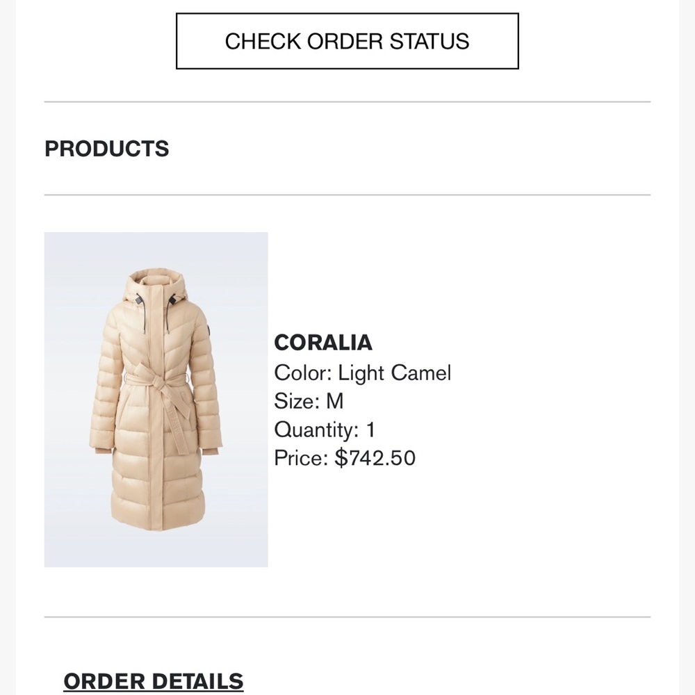 Mackage Light Camel Puffer Jacket